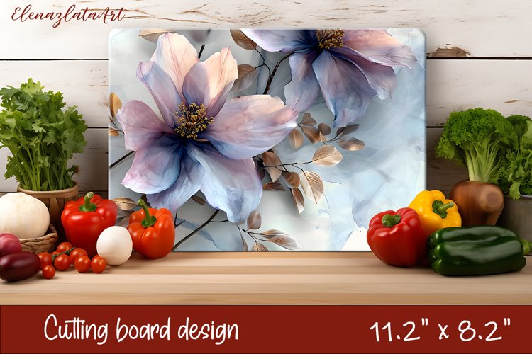 Flowers Cutting Board Design. Glass floral sublimation