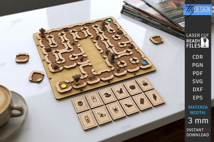 Board Game Labyrinth Laser Cut | Maze Game | Laser Cut Files