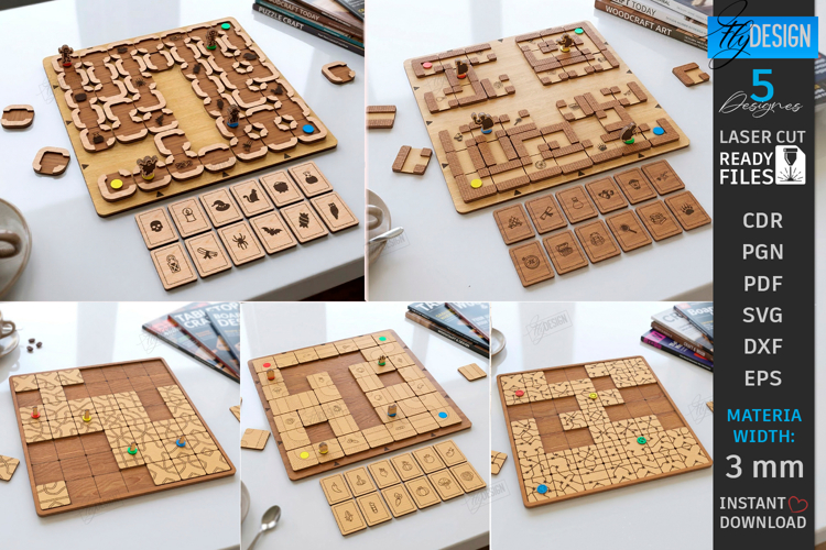 Board Game Labyrinth Laser Cut Bundle | Maze Game | Puzzle example image 1