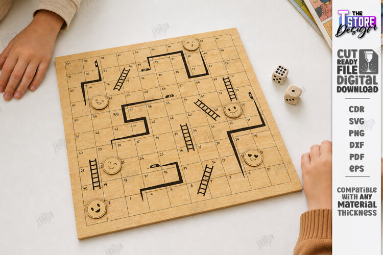 Snakes and Ladders Board Game Laser Cut | Kids Laser | CNC example image 1