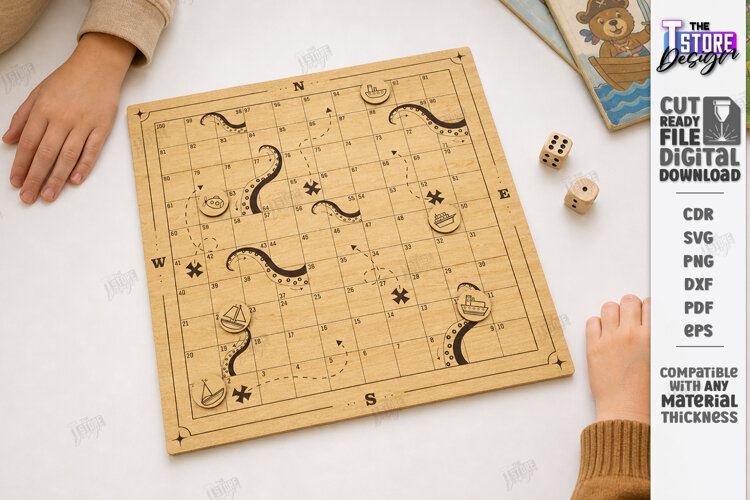 Snakes and Ladders Board Game Laser Cut | Kids Laser | CNC example image 1