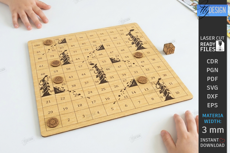 Board Games Laser Cut | Snakes and Ladders | Family Games