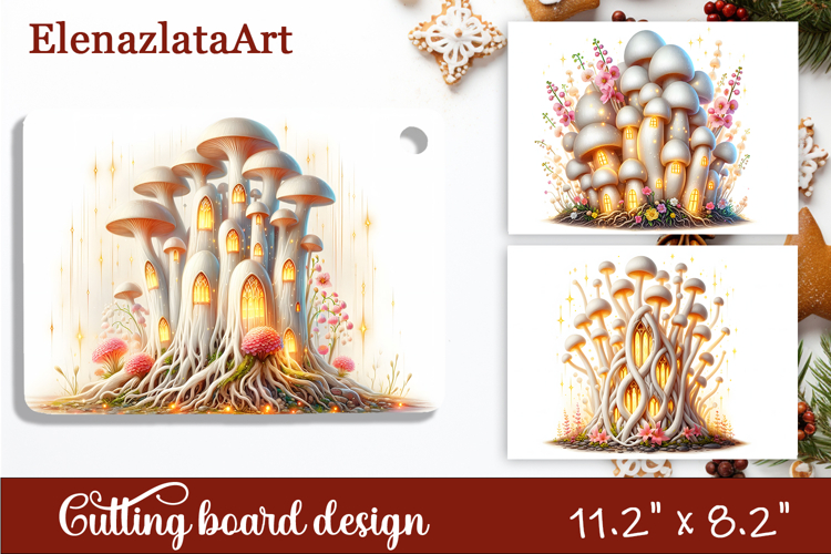 Summer mushroom house Cutting Board, sublimation