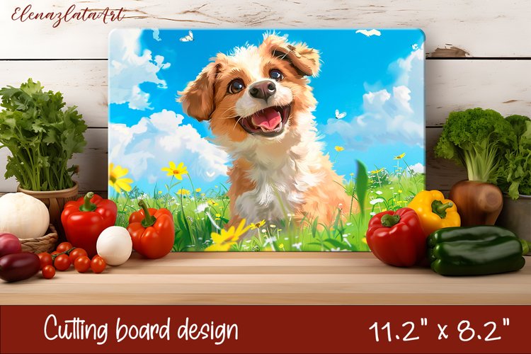 Cute Dog cutting board sublimation, Funny Dog sublimation example image 1