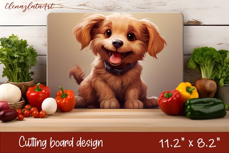 Cute Dog cutting board sublimation, Funny Dog sublimation example image 1