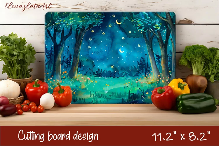 Sublimation cutting board summer forest, Sublimation Summer