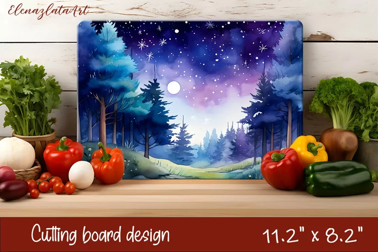 Sublimation cutting board summer forest, Sublimation Summer