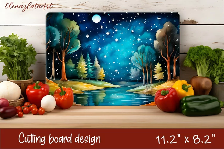 Sublimation cutting board summer forest, Sublimation Summer