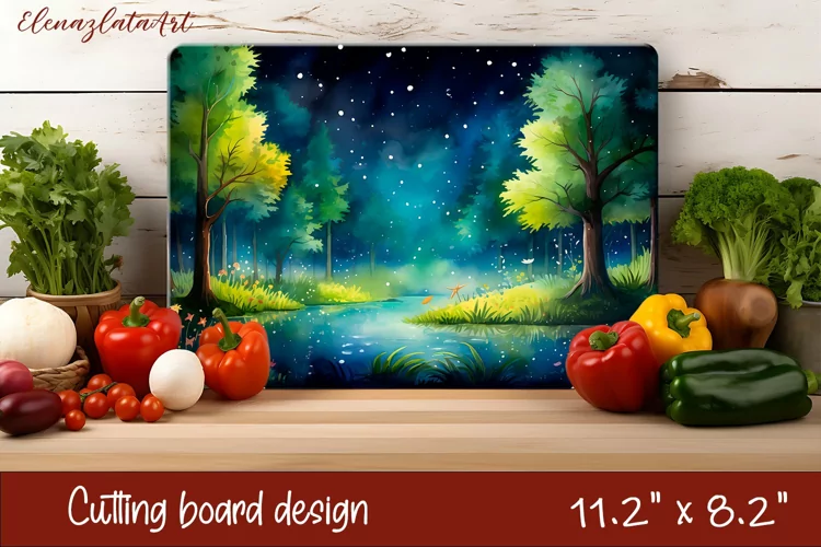 Sublimation cutting board summer forest, Sublimation Summer
