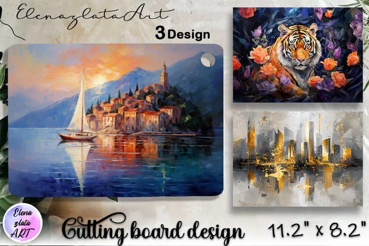 Summer landscape - cutting board design