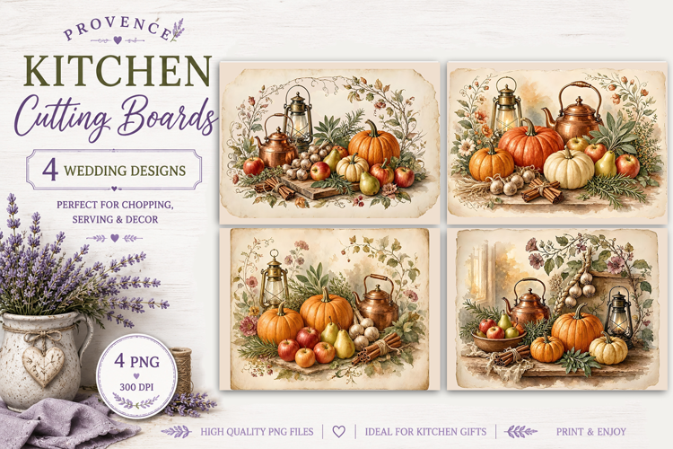 Autumn Harvest Cutting Board Sublimation | Vintage Fall