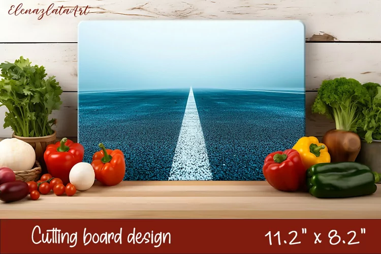 Winter Cutting Board PNG | Winter River Ice Design