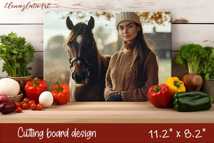 Horse Kitchen Cutting Board Sublimation Design | Kitchen