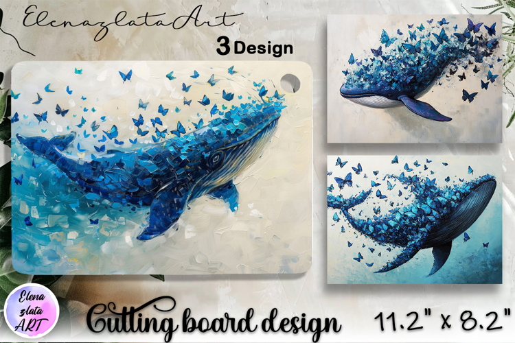 Sea whale cutting board design, Beach sublimation png