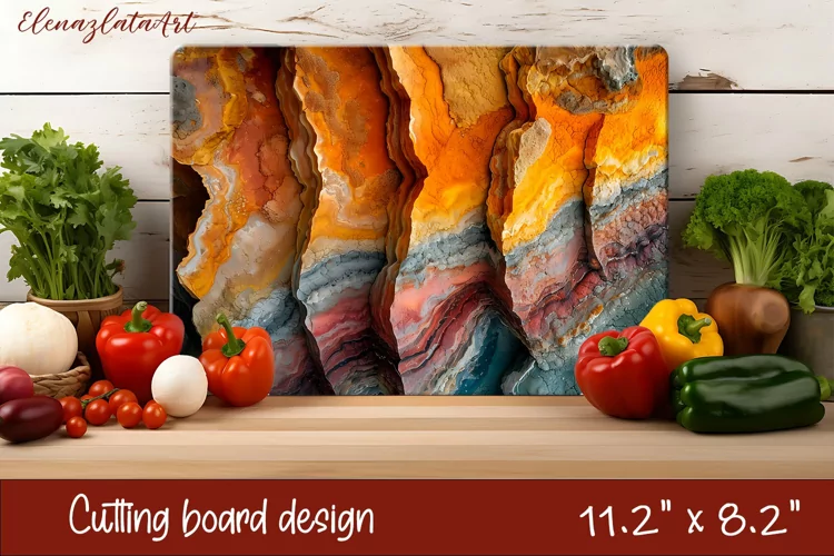 3d wooden cutting board Sublimation | Abstract Kitchen