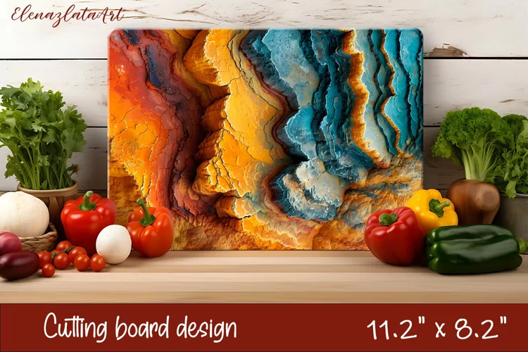 3d wooden cutting board Sublimation | Abstract Kitchen