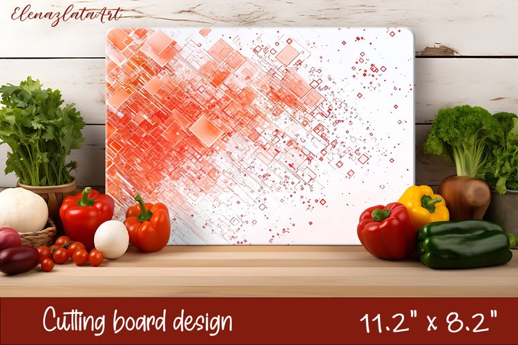 Watercolor geometry Cutting Board. Abstract Kitchen