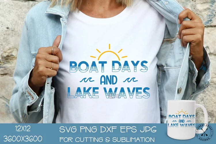 Summer SVG Design|Boat Days Lake Waves