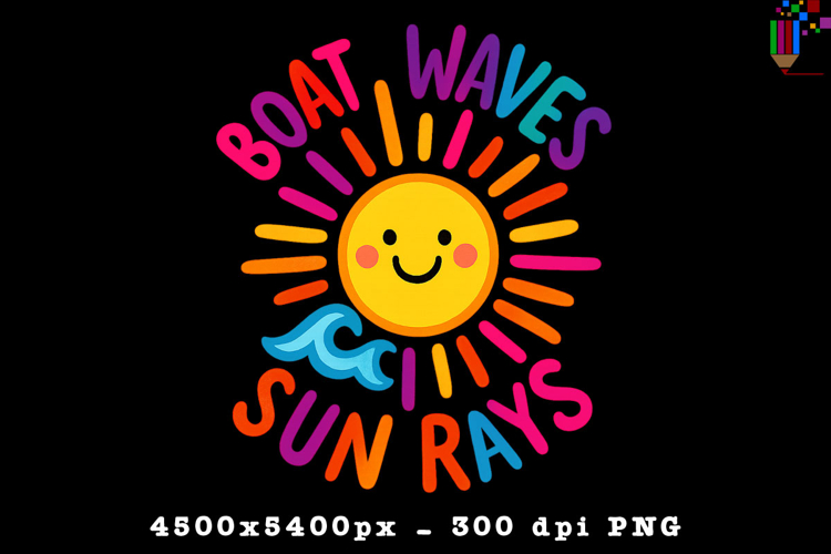 Boat Waves Sun Rays Summer PNG File