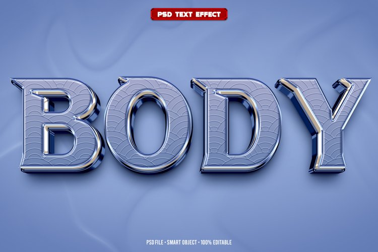 Body 3D editable text effect example image 1