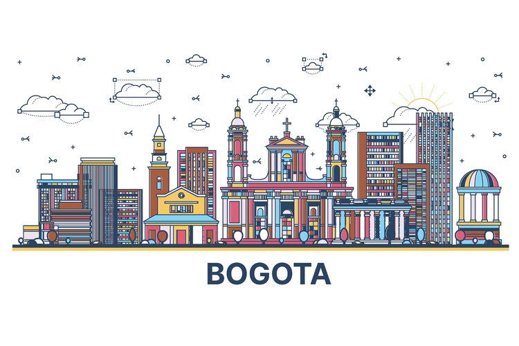 Outline Bogota Colombia City Skyline. example image 1