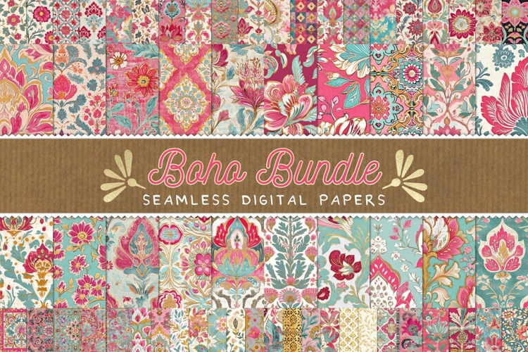 Boho Seamless Digital Paper Bundle Vol 3