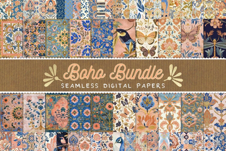 Boho Seamless Digital Paper Bundle Vol 4