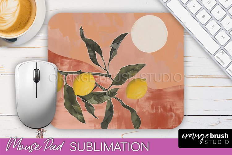 Boho Mouse Pad, Minimalist Landscape Mousepad Sublimation example image 1