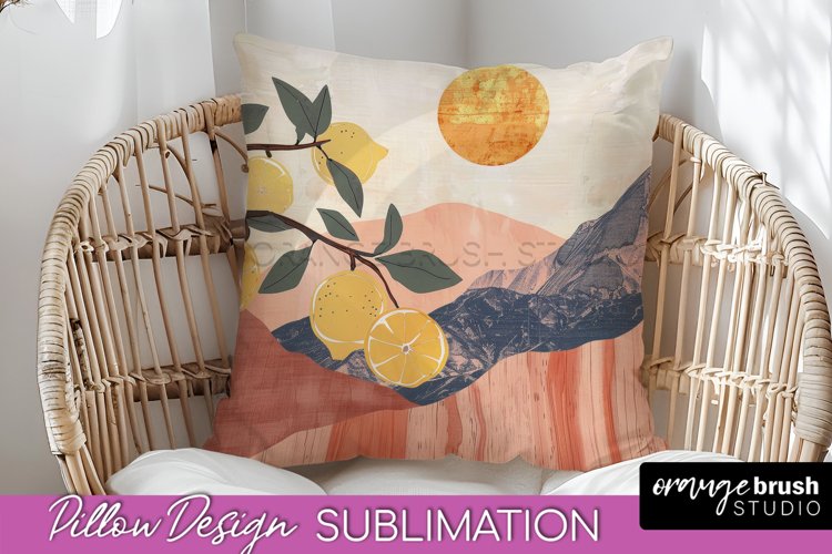 Boho Pillow Cover - Minimalist Landscape Pillow Sublimation