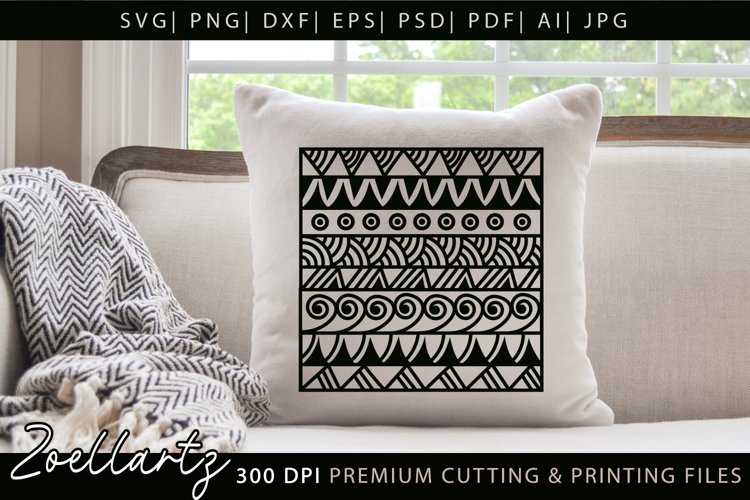 Boho Abstract Pattern SVG Boho Farmhouse Sign Pillow Design