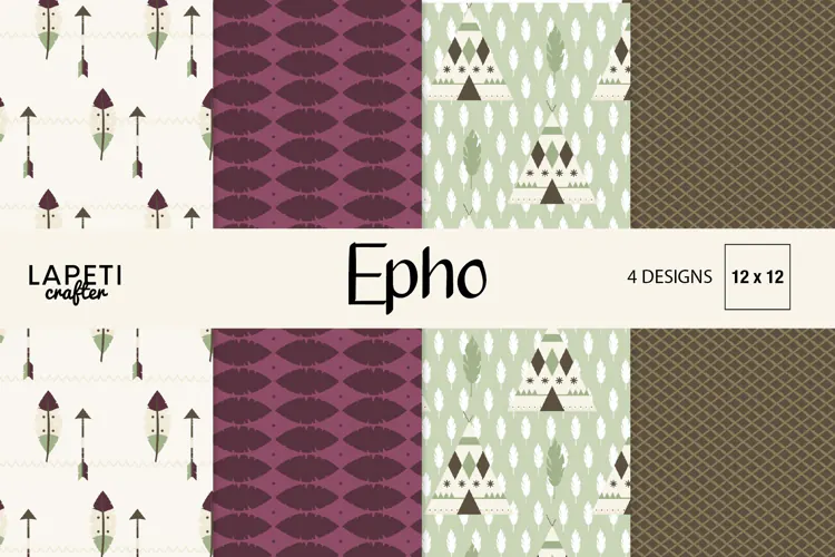 Boho Arrow Digital Paper, Feather Dreamcatcher Patterns