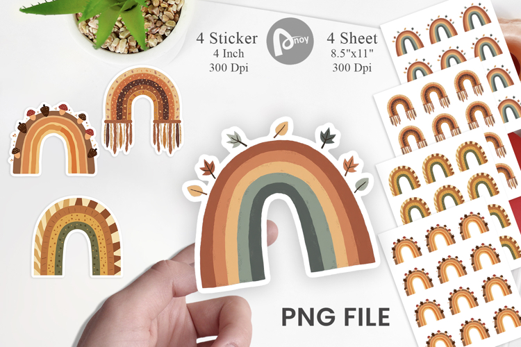 Boho Autumn Rainbows Sticker