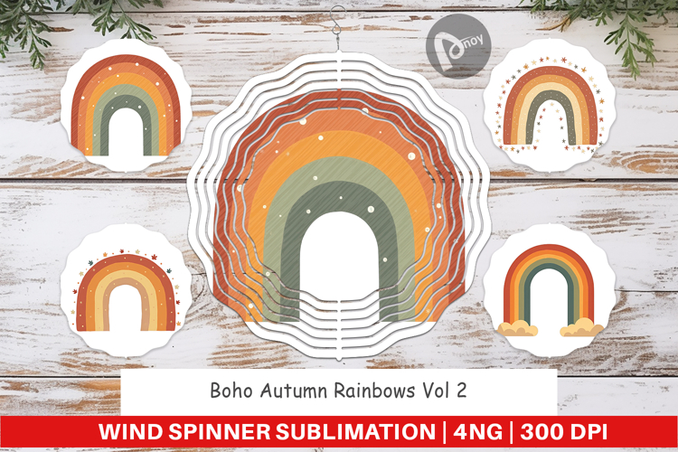 Wind Spinner Boho Autumn Rainbows