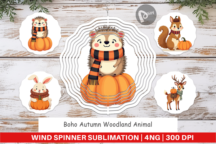 Wind Spinner Boho Woodland Animals
