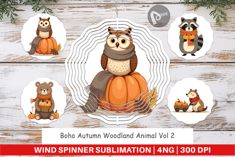 Wind Spinner Boho Woodland Animals