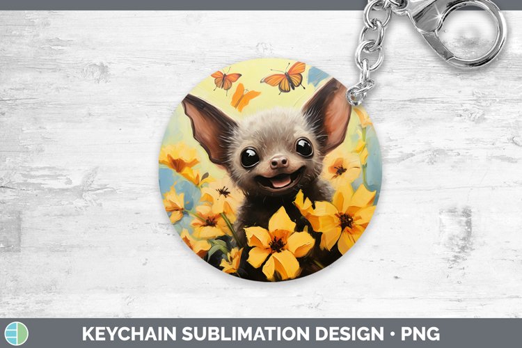 Boho Baby Bat Keychain Sublimation Keyring Designs
