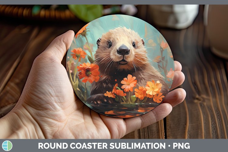 Boho Baby Beaver Round Coaster Sublimation Coaster Designs