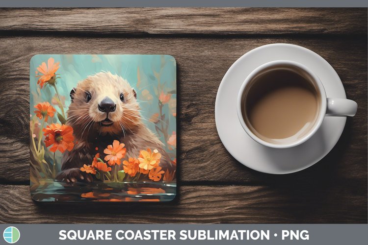 Boho Baby Beaver Square Coaster Sublimation Coaster Designs