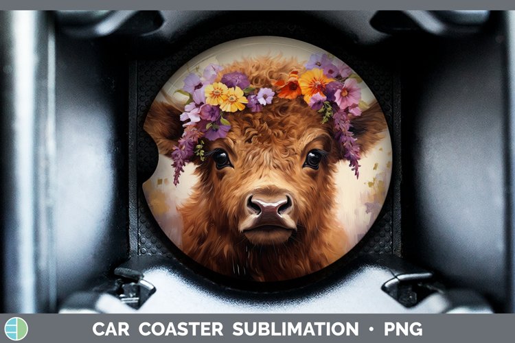 Boho Baby Bison Car Coaster Sublimation Coaster Designs