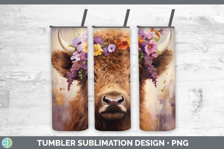 Boho Baby Bison Tumbler Sublimation 20 oz Skinny Tumbler Des