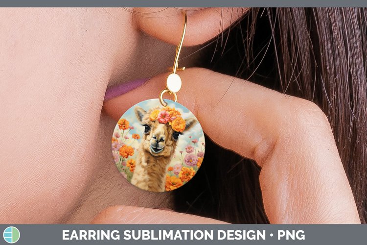 Boho Baby Camel Round Earrings Sublimation Earrings Designs