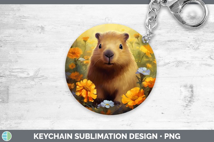 Boho Baby Capybara Keychain Sublimation Keyring Designs