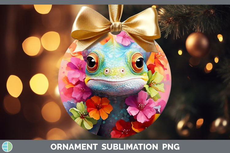 Boho Baby Chameleon Ornament Sublimation Bauble Designs