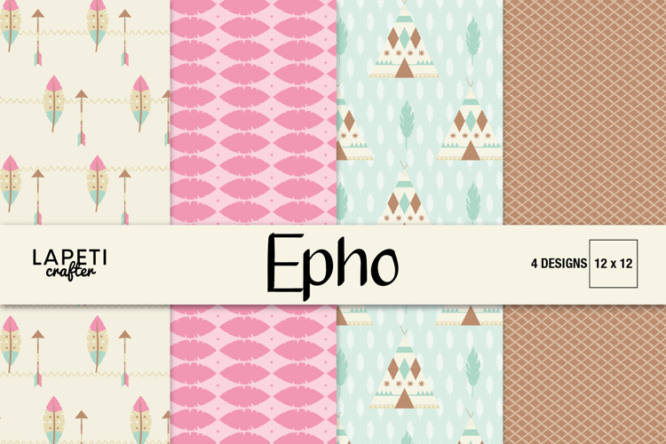 Boho Baby Digital Paper, Tribal Nursery Printable Patterns