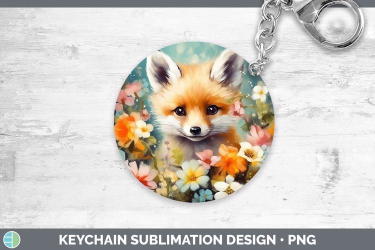 Boho Baby Fox Keychain Sublimation Keyring Designs