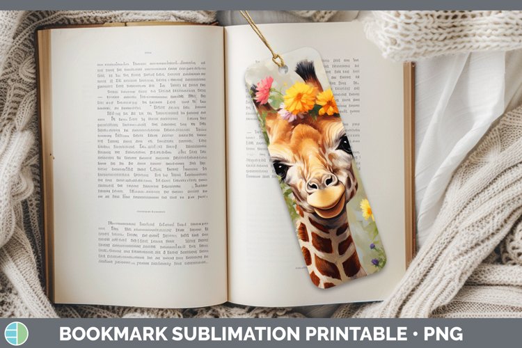 Boho Baby Giraffe Bookmark Sublimation Printable Designs