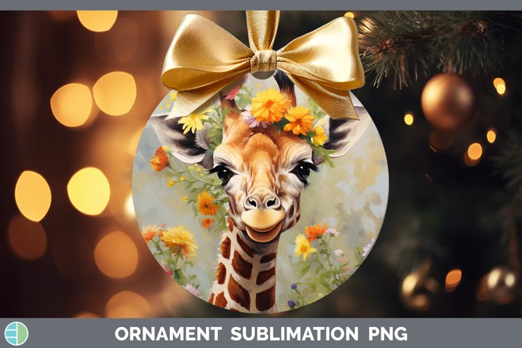 Boho Baby Giraffe Ornament Sublimation Bauble Designs