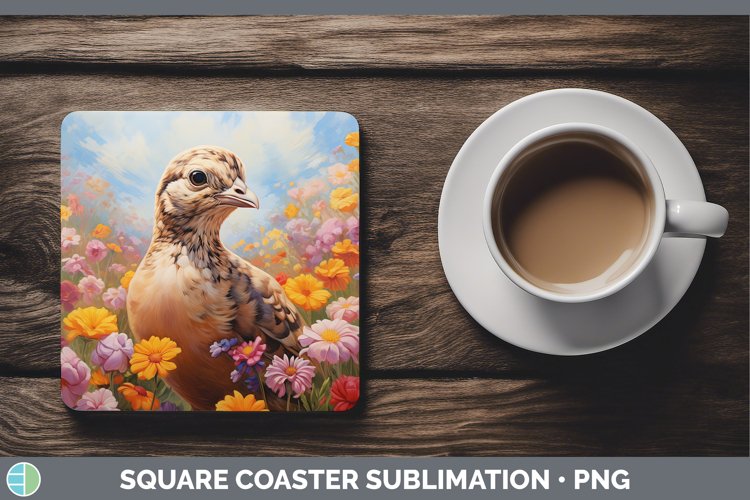 Boho Baby Grouse Square Coaster Sublimation Coaster Designs