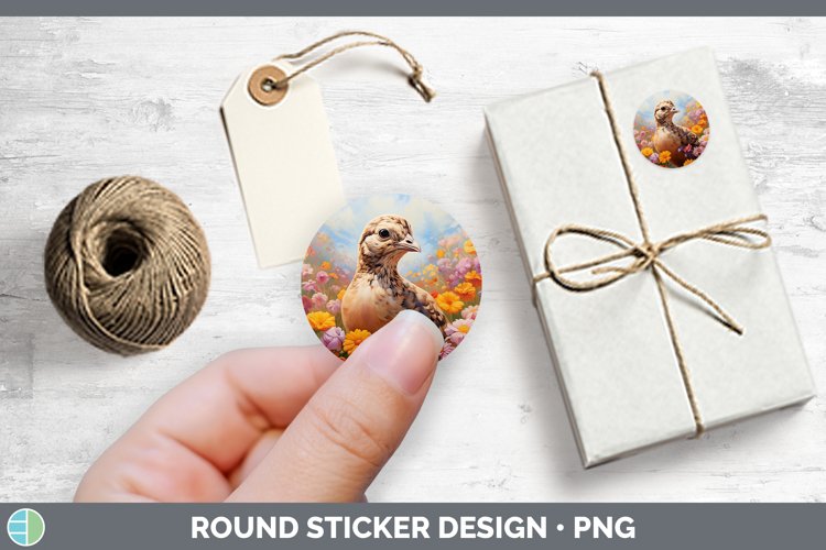 Boho Baby Grouse Stickers | Round Labels Designs