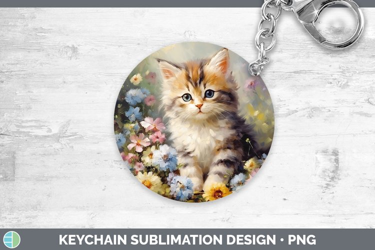 Boho Baby Kitten Keychain Sublimation Keyring Designs